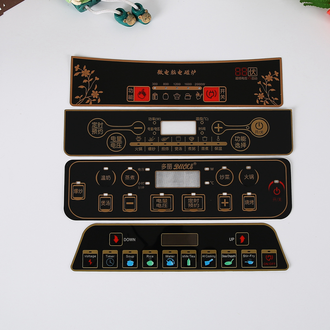 厂家定做家用电器开关控制面板按键面板标贴pvc面板定制塑料面贴