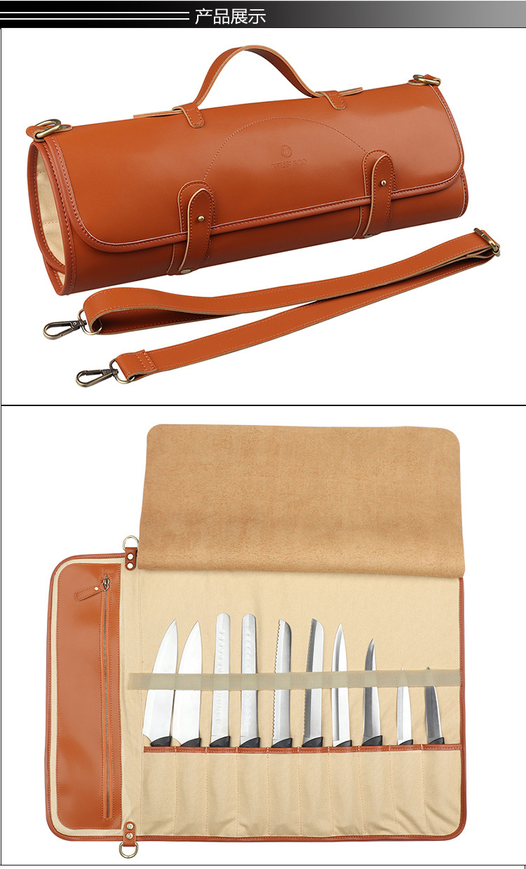 亚马逊跨境厨师刀具收纳包手提厨师刀包卷式主厨包刀具收纳袋