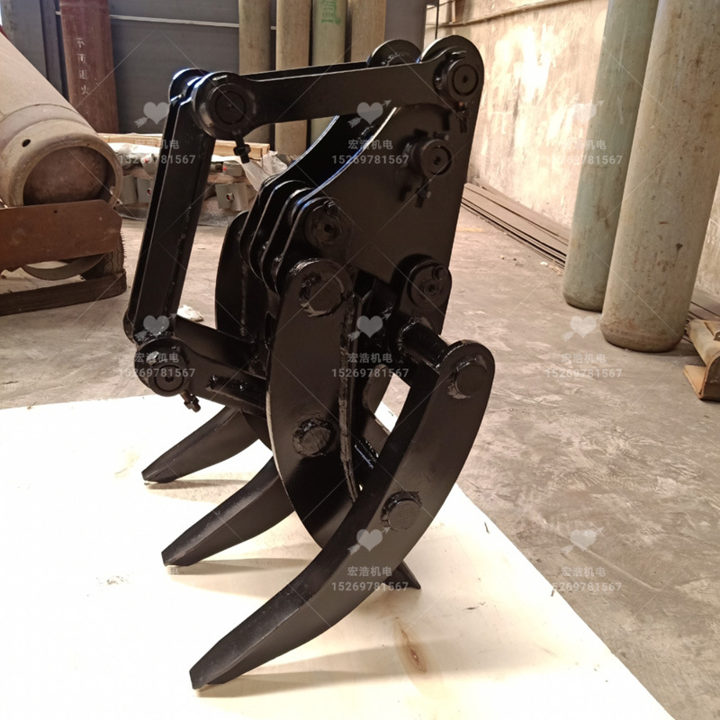 挖掘机抓木器小型挖机爪子360度旋转机械夹木机抓石器