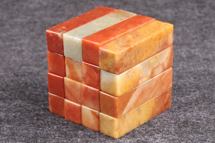 练习章料寿山石印章篆刻姓名藏书闲章浙江红石石章料(1.5x1.5x5)