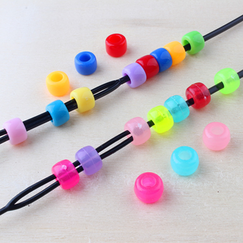 Headdress Braid Hair Hair Curler Beading Tools Headdress Decoration Colorful Beaded Girls' Braided Accessories Large Hole Beads