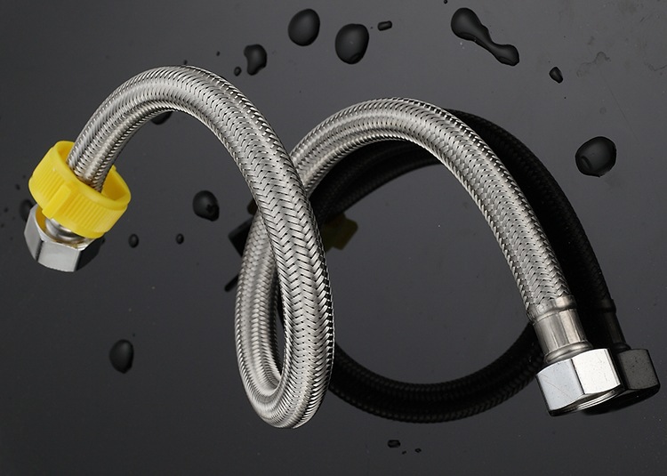 304不锈钢编织软管卫浴配件4分双孔水龙头进水管马桶进水软管