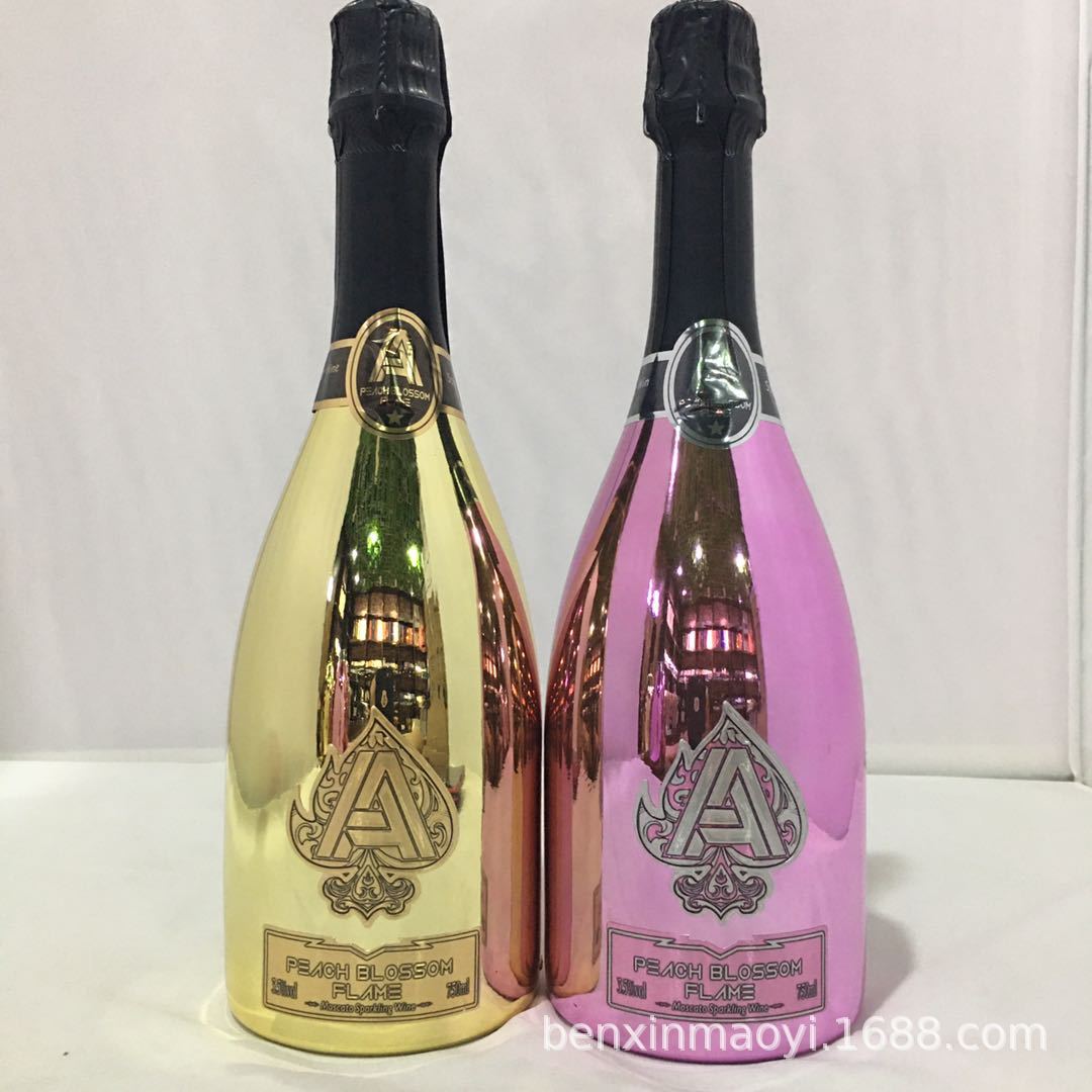 桃花火焰起泡酒 ktv夜场酒吧黑桃梅花a 莫斯卡托汽泡酒红酒星空酒
