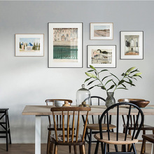 北欧小众复古客厅装饰画美式轻奢餐厅玄关艺术壁画欧式风景组合画