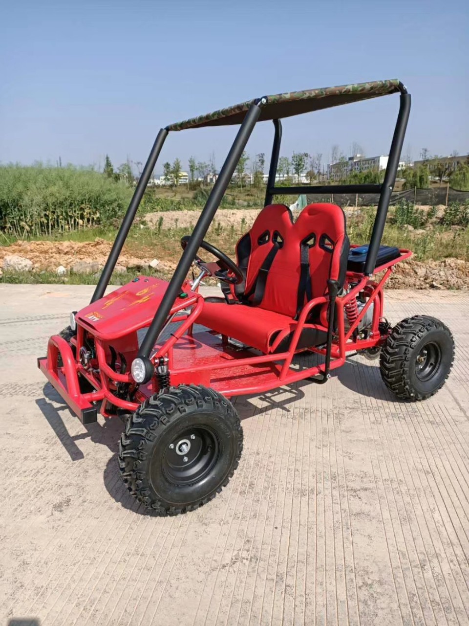 北极天125cc四轮越野摩托车全地形方向盘双座沙滩车atv成人卡丁车