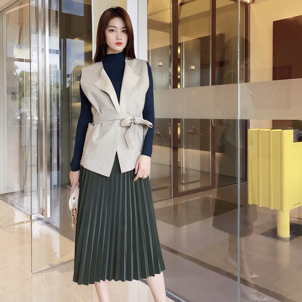 套装女初秋矮个子御姐心机女神职业时尚甜美少女穿搭毛衣裙子两件套装