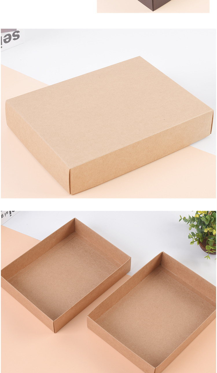 现货牛皮纸包装纸盒可定制 天地盖黑卡纸包装盒服装礼品纸盒印刷