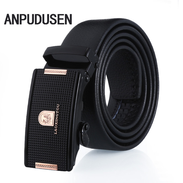 belt men‘s business all-match automatic buckle lychee pattern belt running rivers and lakes stall hot model pant belt factory in stock wholesale