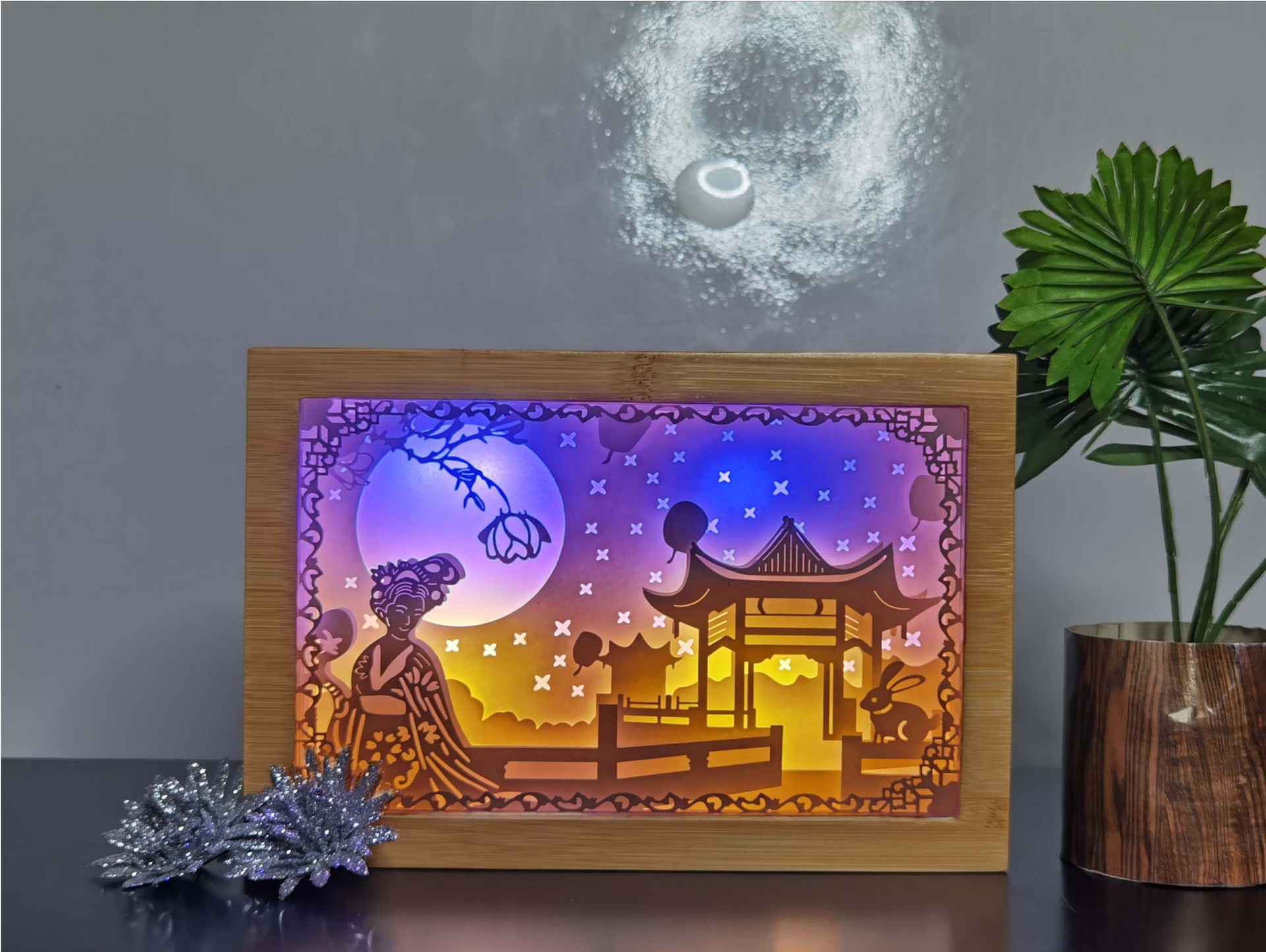 厂家现货创意来图按需中秋diy纸雕灯礼物摆件中秋节 送礼商务礼品