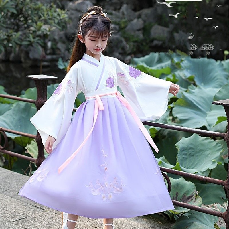 新款古风儿童汉服女童襦裙超仙女飘逸古装民国风春秋季风童装