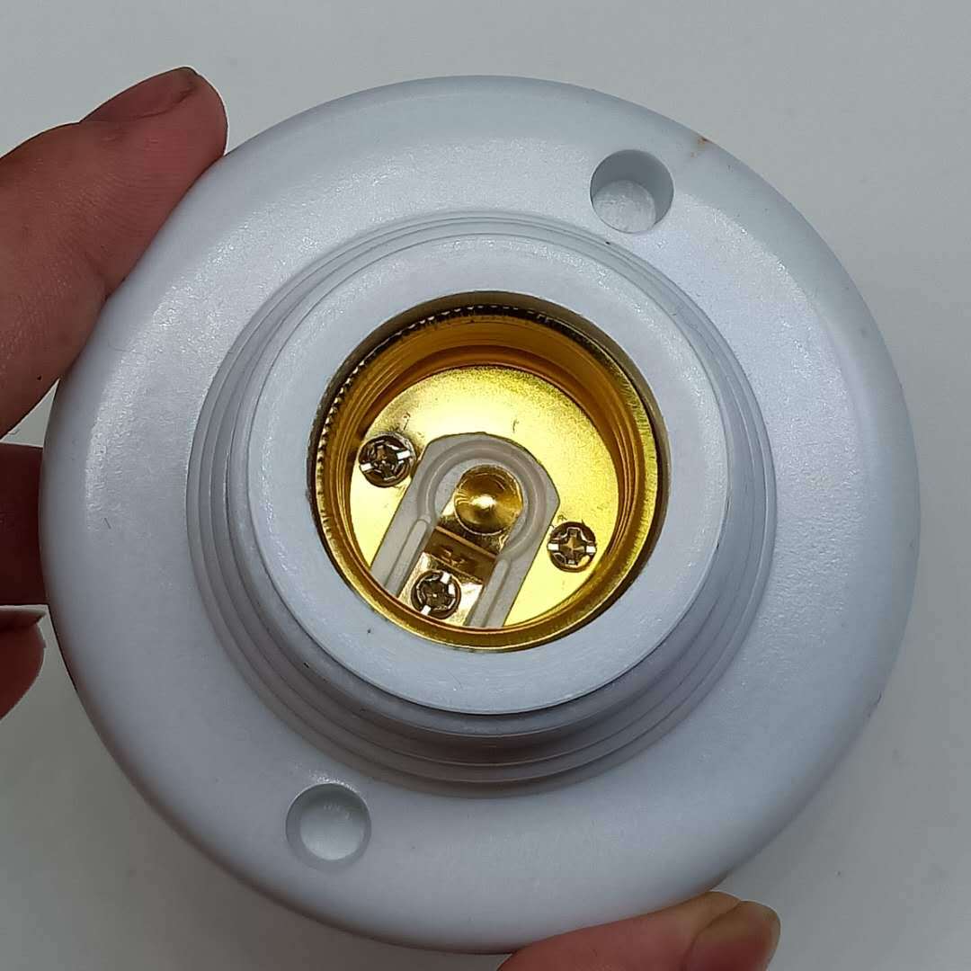 e27胶木螺旋式灯头灯座 耐温84mm孔距66mm高40mm圆灯座厂家批发