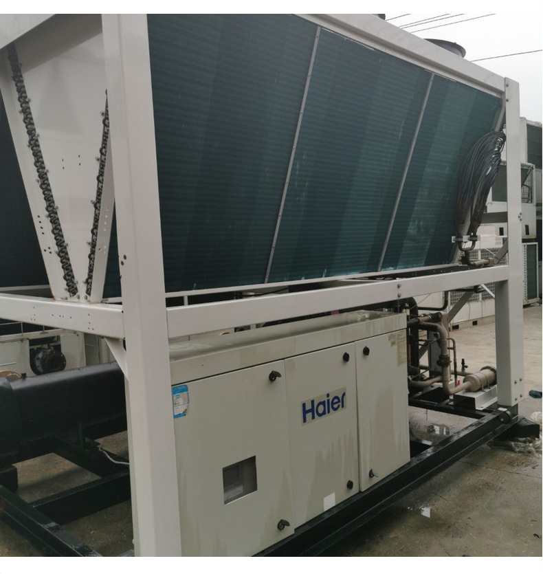 大型二手海尔空调400kw风冷螺杆热泵机组商用节能中央空调机组