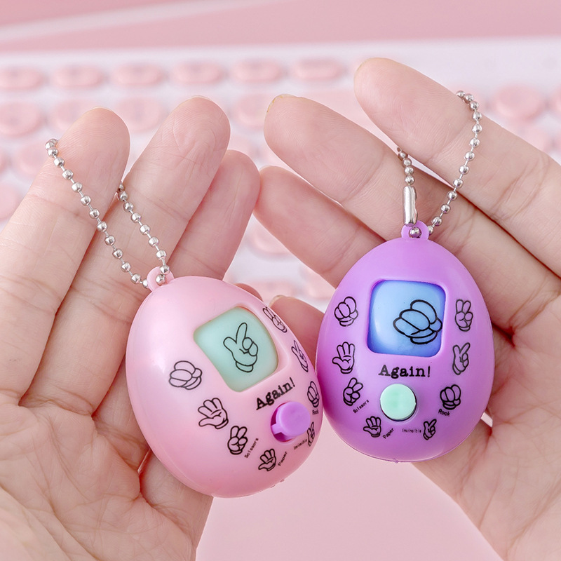 Tiktok Same Style Punch Egg Stone Scissors Cloth Fair Duel Machine Game Punch Egg Keychain Capsule Toy Small Toy