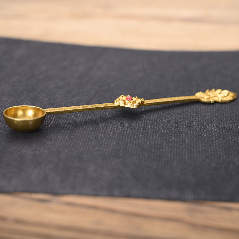 纯铜火供勺盆火供炉家用火供用品护摩勺密宗咒轮金法器十字金刚杵