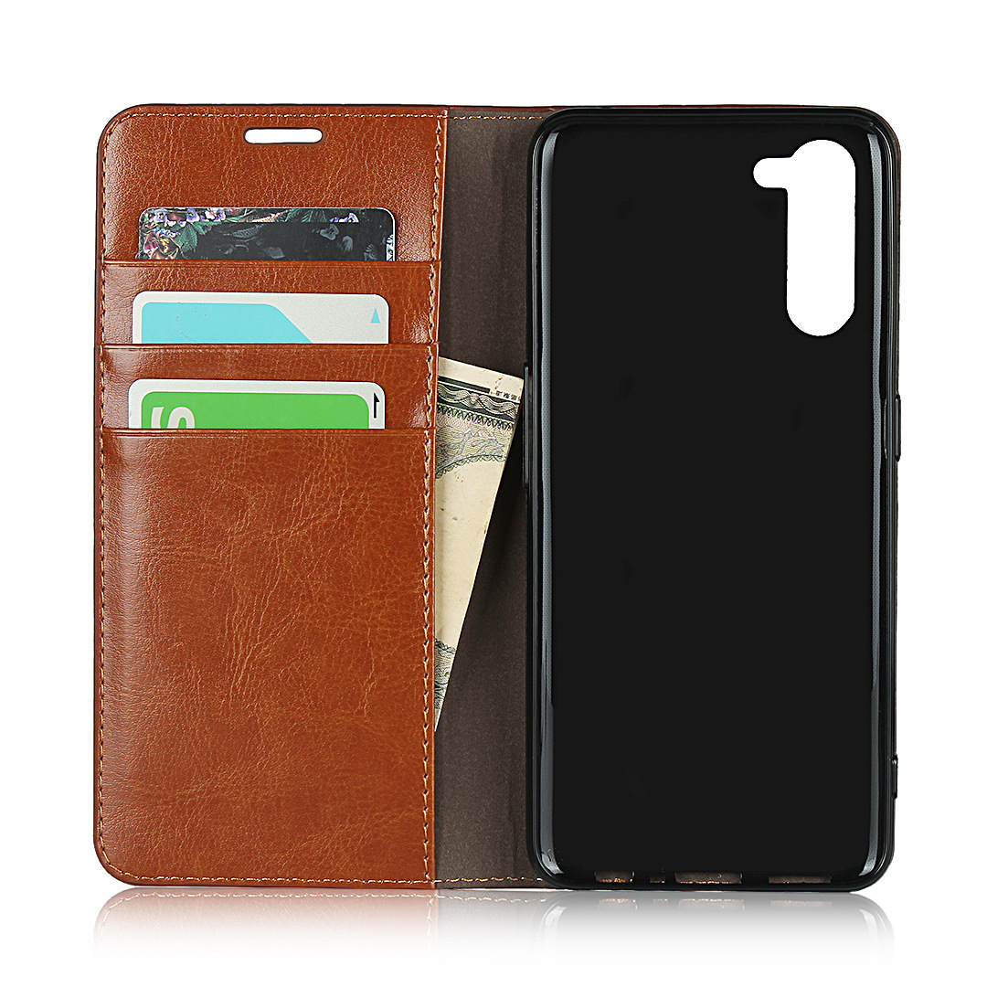 适用oppo reno 3a手机壳oppo reno4手机套防摔疯马纹真皮钱包皮套