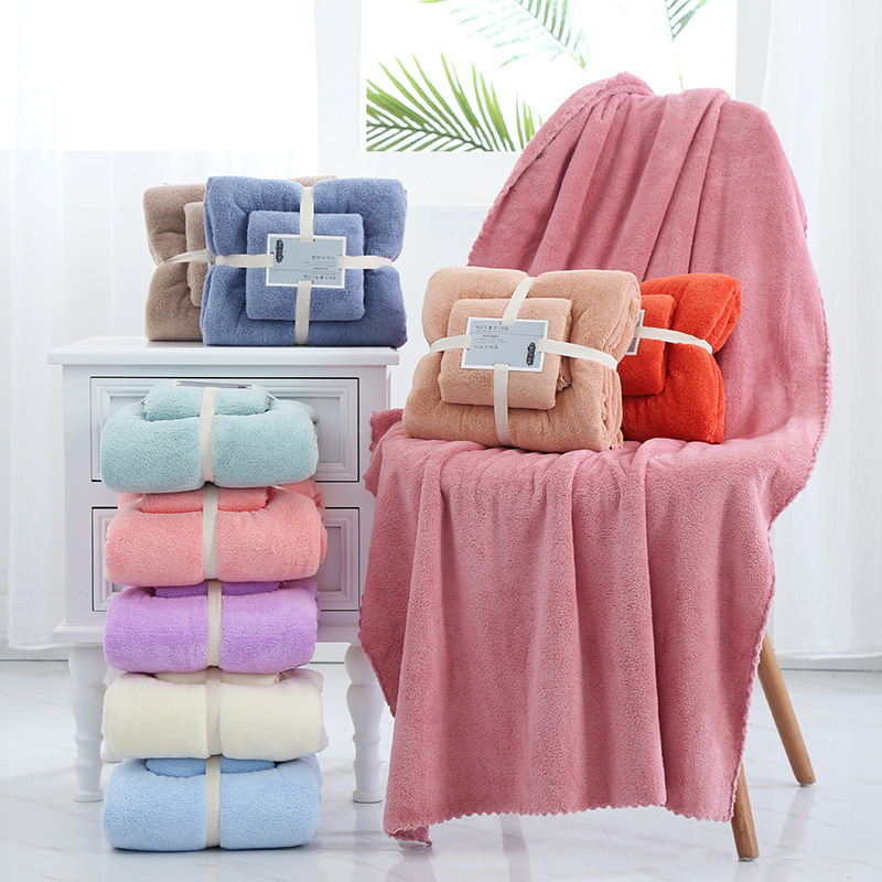 Factory Wholesale Coral Fleece Towels Gift Suit Thickened Child and Mother Covers One Piece Dropshipping Custom Logo
