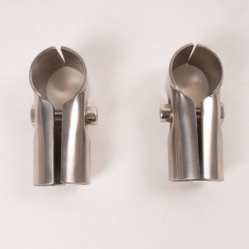 不锈钢管连接件28mm晾衣架配件单杆圆管货架两通连接件接头批发