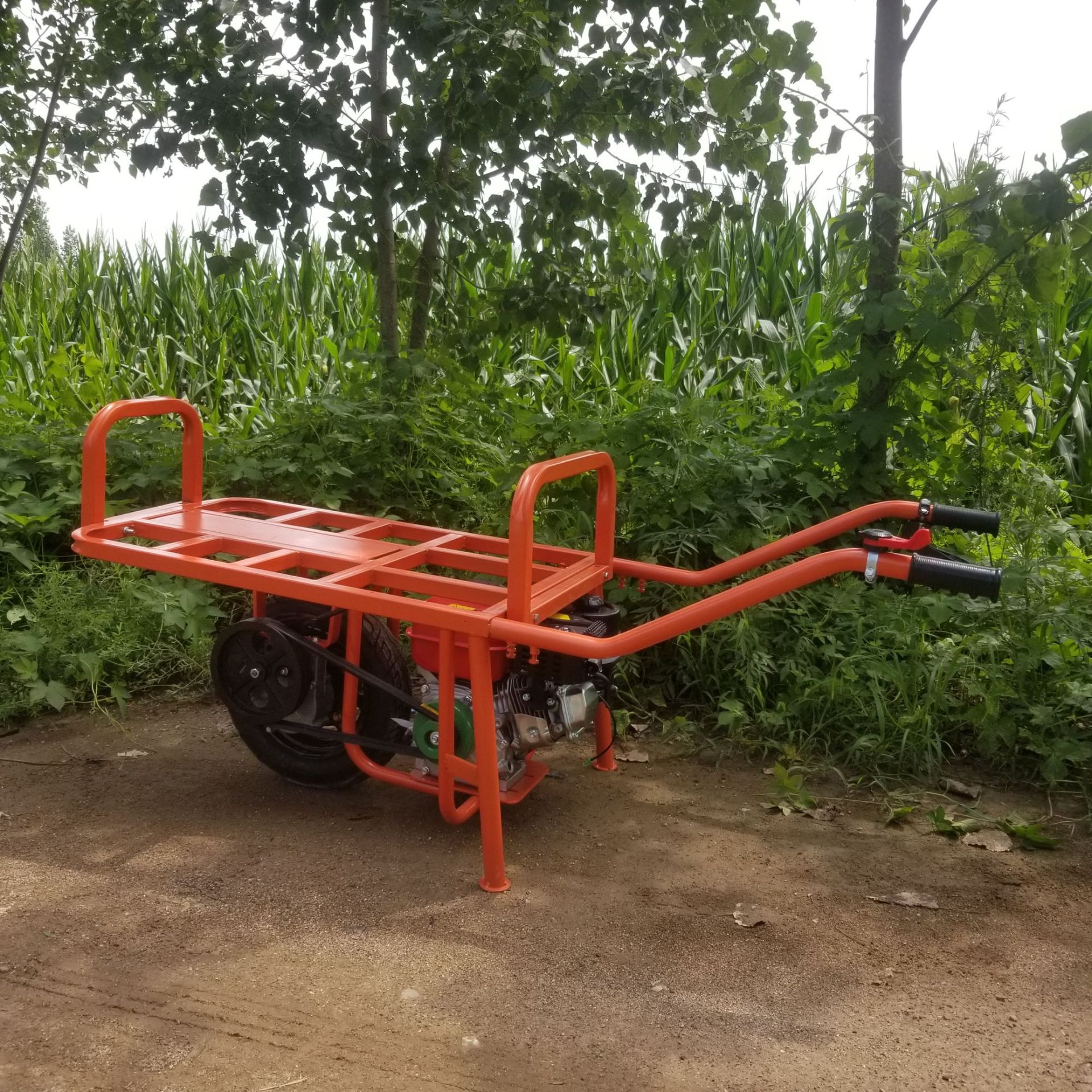 爬山载货工具 载重200公斤单轮平板车河沟小道行驶方便汽油鸡公车