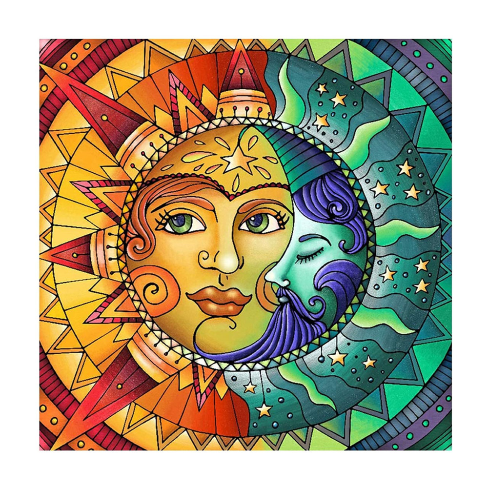 厂家直供太阳女神人物头像钻石画 居家十字绣满钻背景画跨境专供