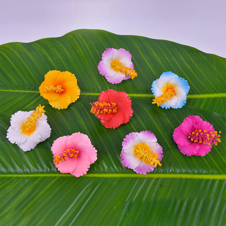 eva仿真8cm齿边扶桑花 头饰 夏威夷风情头花 泳装旅游海边聚会