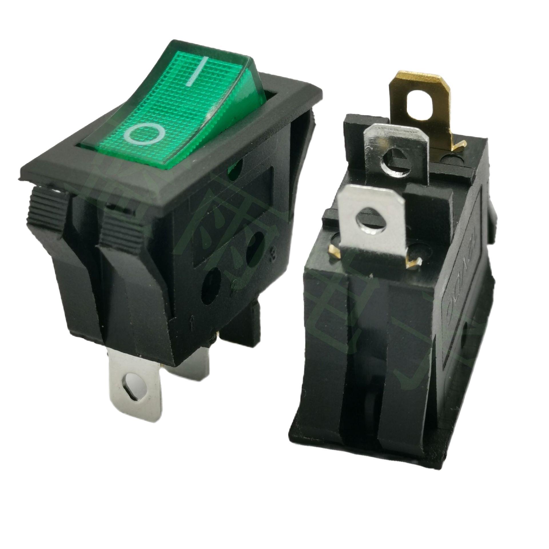 供应双卡位kcd3船型开关大电流翘板开关排插电源开关16a电器开关