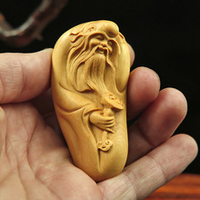 黄杨木雕手把件把玩中式雕刻木质工艺礼品如意寿星厂家批发代发