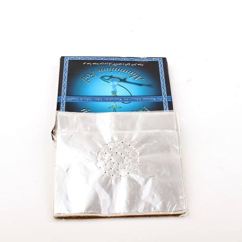 厂家直销水烟壶50片装带孔无孔隔热锡纸阿拉伯水烟全套跨境电商