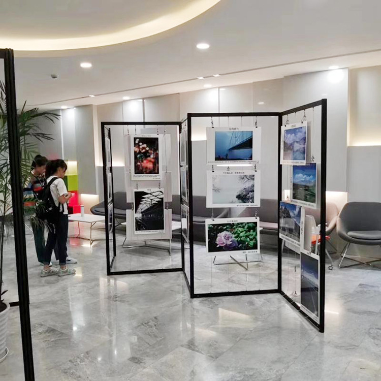 儿童画展架移动拆卸书画展板黑色书法绘画作品展示架无框摄影挂架