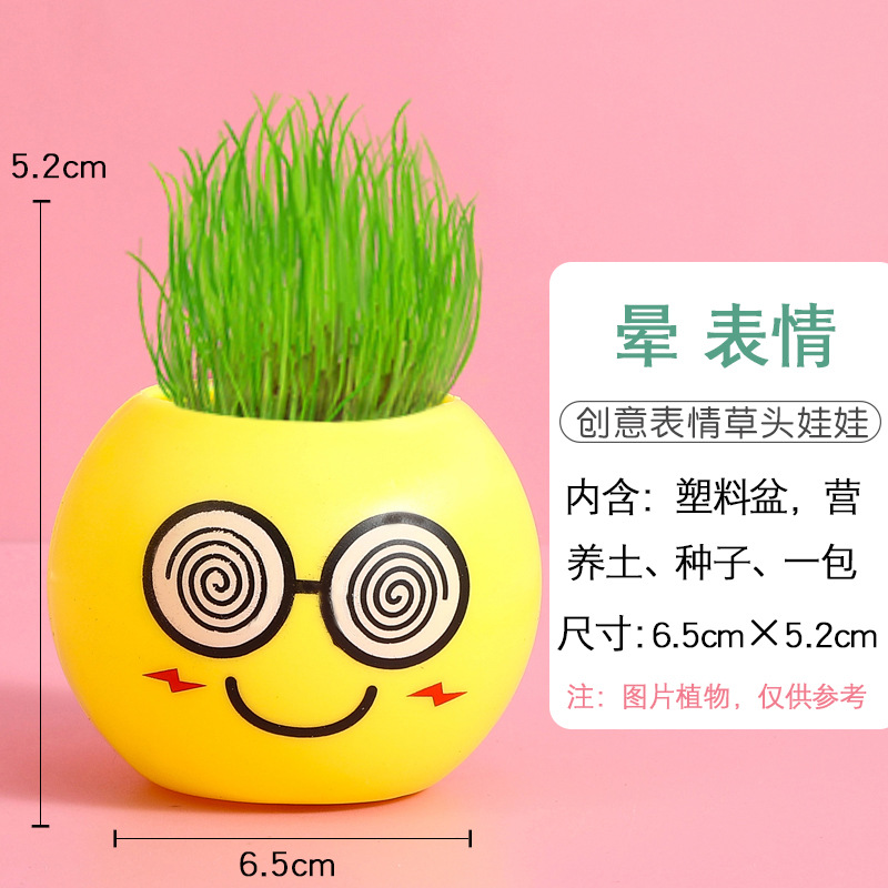 Children's Planting Festival Planting Small Pot Plant Mini Potted Grass Doll Office Desk Surface Panel Green Plant Small Ornaments Plants