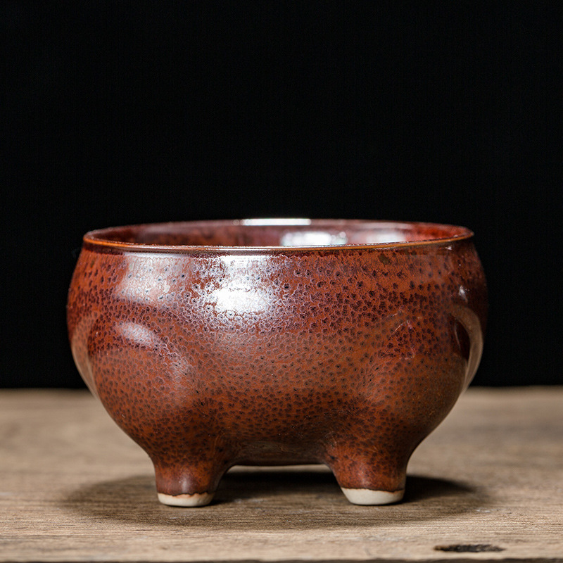 陈为椿火龙建盏天目七彩可以养主人杯日式茶盏功夫茶具普洱茶单杯