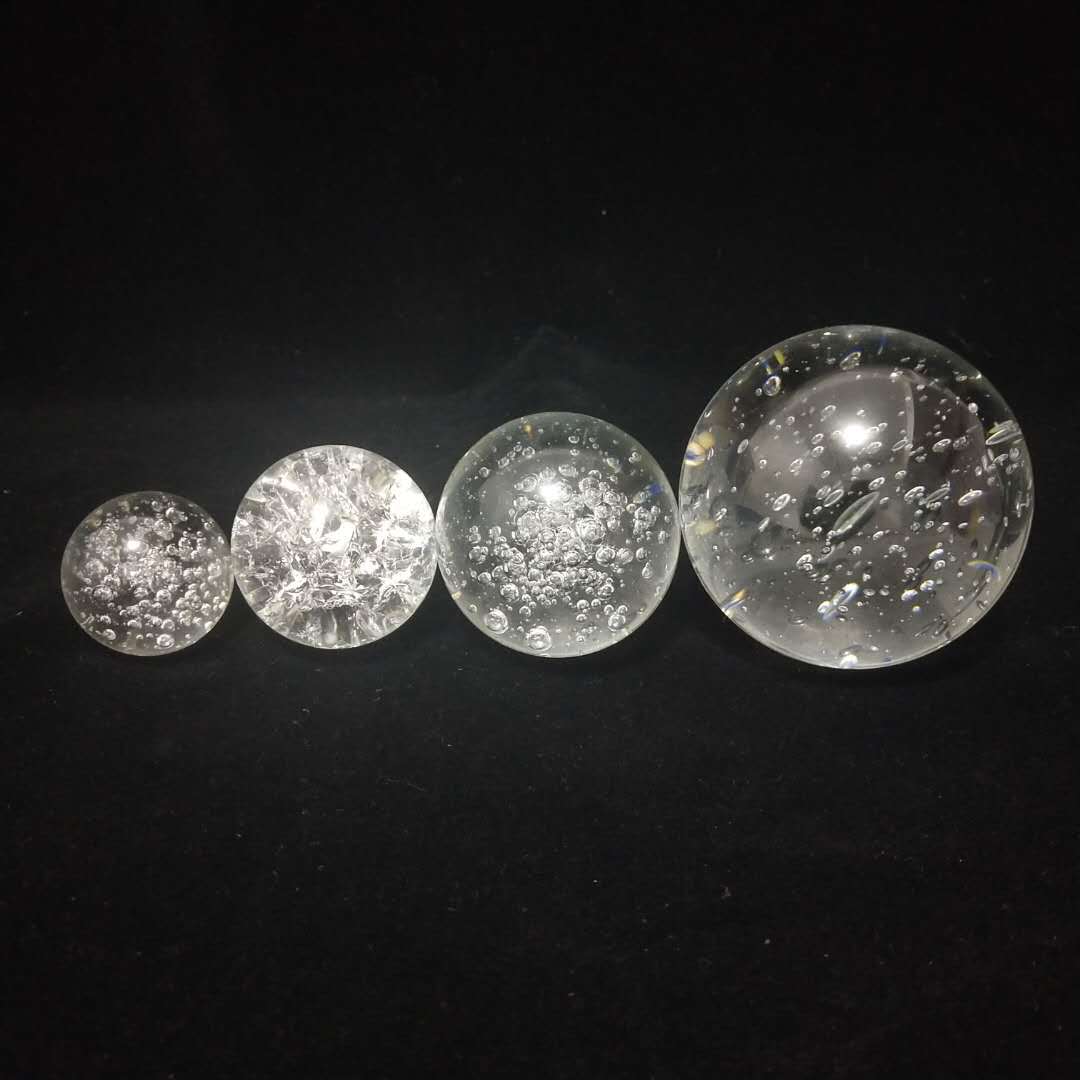 流水假山水晶冰裂球气泡球流水喷泉假山摆件配件4cm5cm6cm8cm