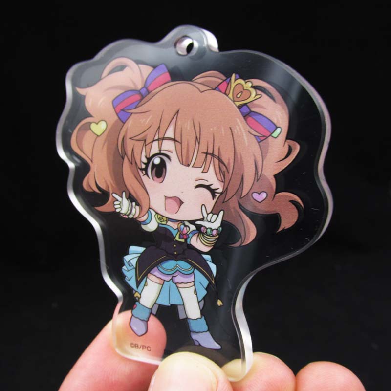 批量生产亚克力镜子卡通动漫印刷图案产品diy迷你亚克力旋转镜子