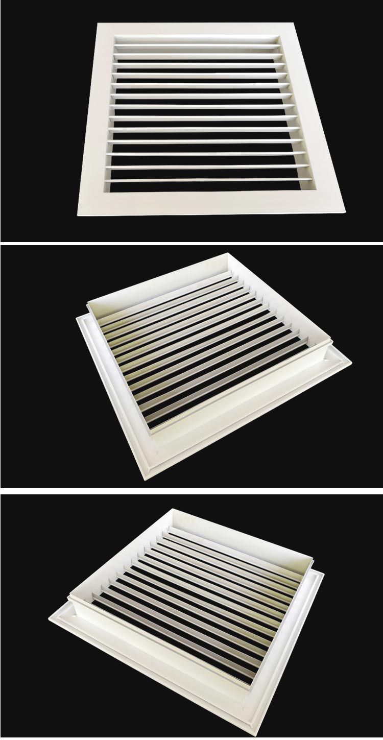 正业单层百叶可开式风口双层铝合金百叶喷塑空调风口