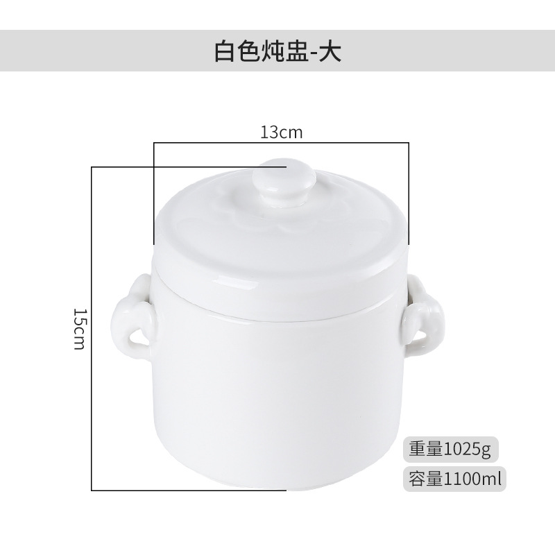 Ceramic Crock Simmering Soup in Double Lid Stew Pot with Lid