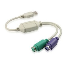 USB转PS2蓝绿转接线6针圆口电脑鼠标键盘转换头线一分二圆头6孔线