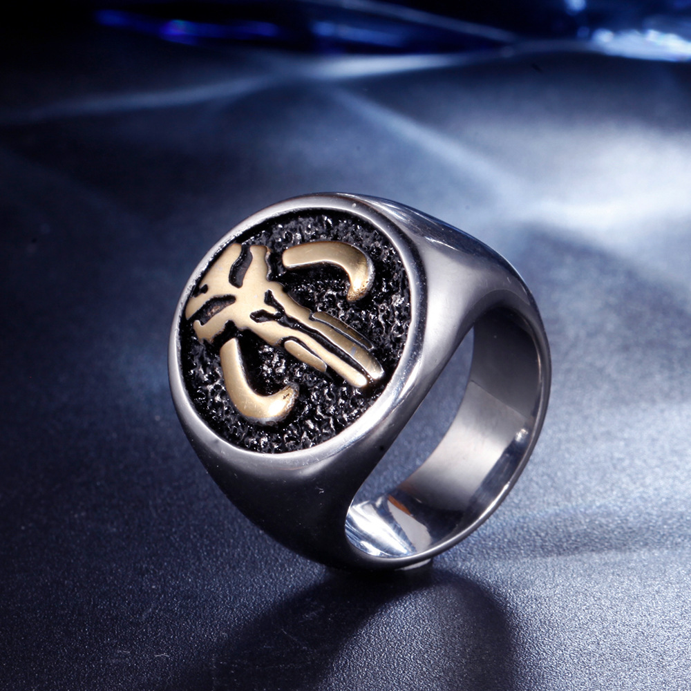 欧美潮流骷髅戒指 时尚潮流钛钢骷髅头指环 男士饰品