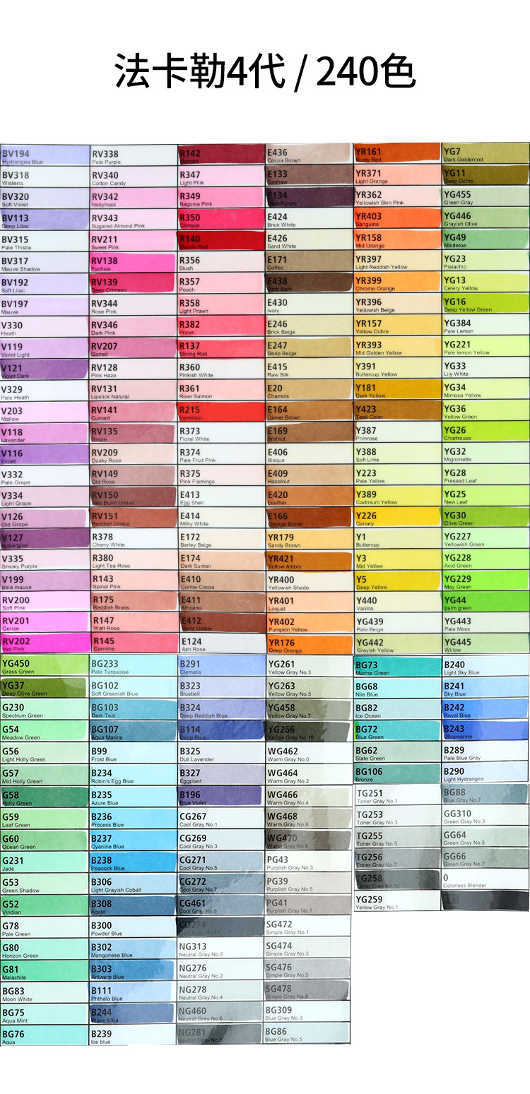 法卡勒原装笔盒160色 240色480色软头马克笔全套装手提 透明笔盒