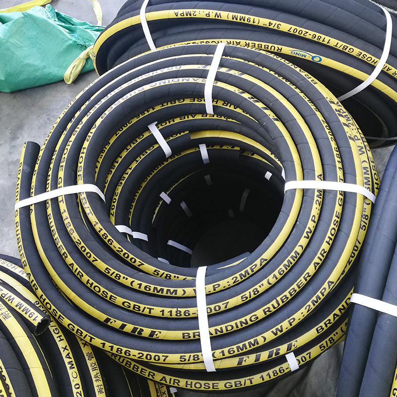 现货供应工业矿用编织黑皮胶管压缩空气管橡胶软管输送空气管