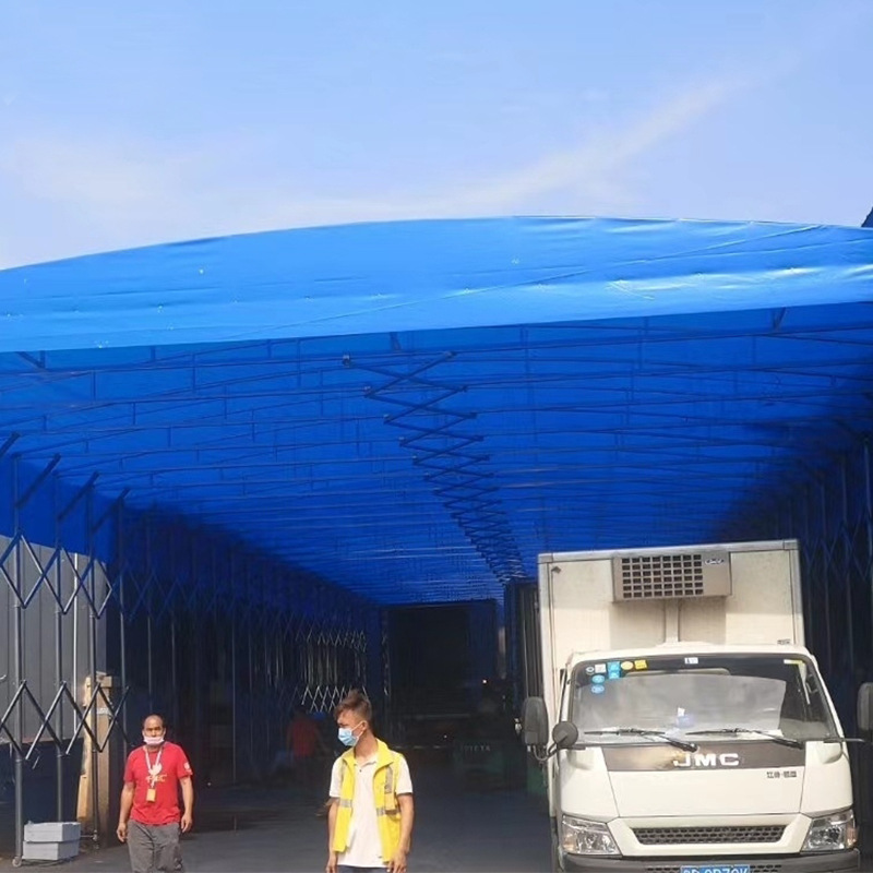 广州深圳东莞惠州厂家定制户外伸缩蓬固定棚电动推拉蓬帐篷铁皮棚