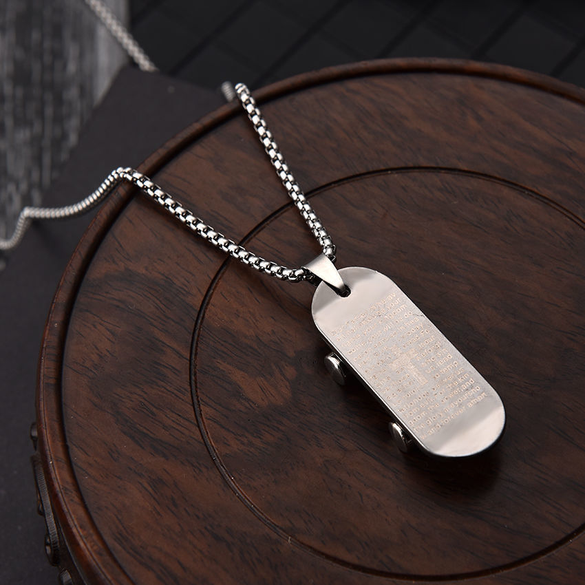 明星同款男嘻哈项链男士毛衣链吊坠钛钢火焰ins项链淬火项链配饰