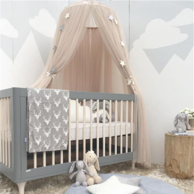 Ins Nordic Princess Crown Dome Tent Mosquito Net Bed Curtain 7-Layer Mesh Tent Children's Room Decoration