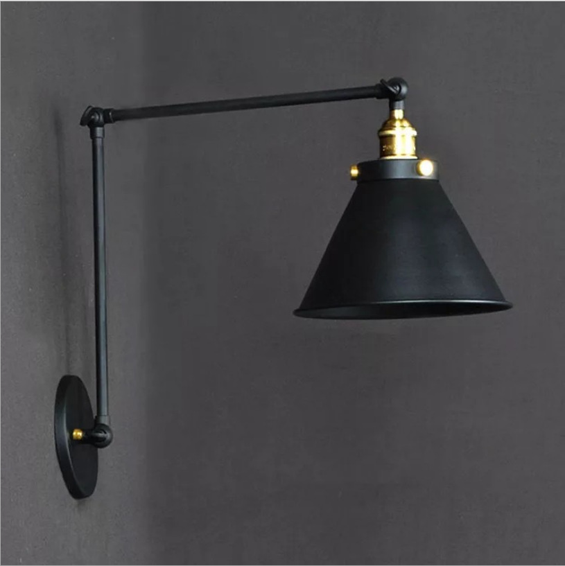 工业复古长臂壁灯 创意怀旧可伸缩型卧室床头餐厅咖啡厅铁艺壁灯