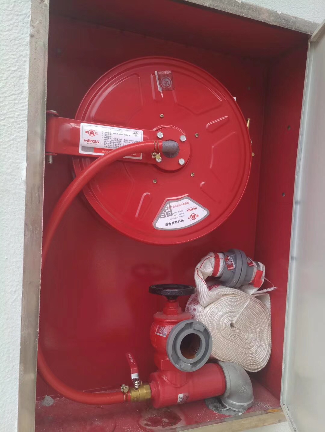 沈高消防箱门650x450 消防水带箱 全铁 消防栓箱 消防枪头 灭火器