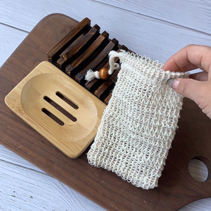 厂家供应肥皂袋 手工皂收纳袋 苎麻起泡网 手工棉麻制品搓澡跨境