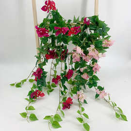 80公分三角梅壁挂藤条植物墙配材仿真勒杜鹃花藤婚庆民宿装饰吊藤