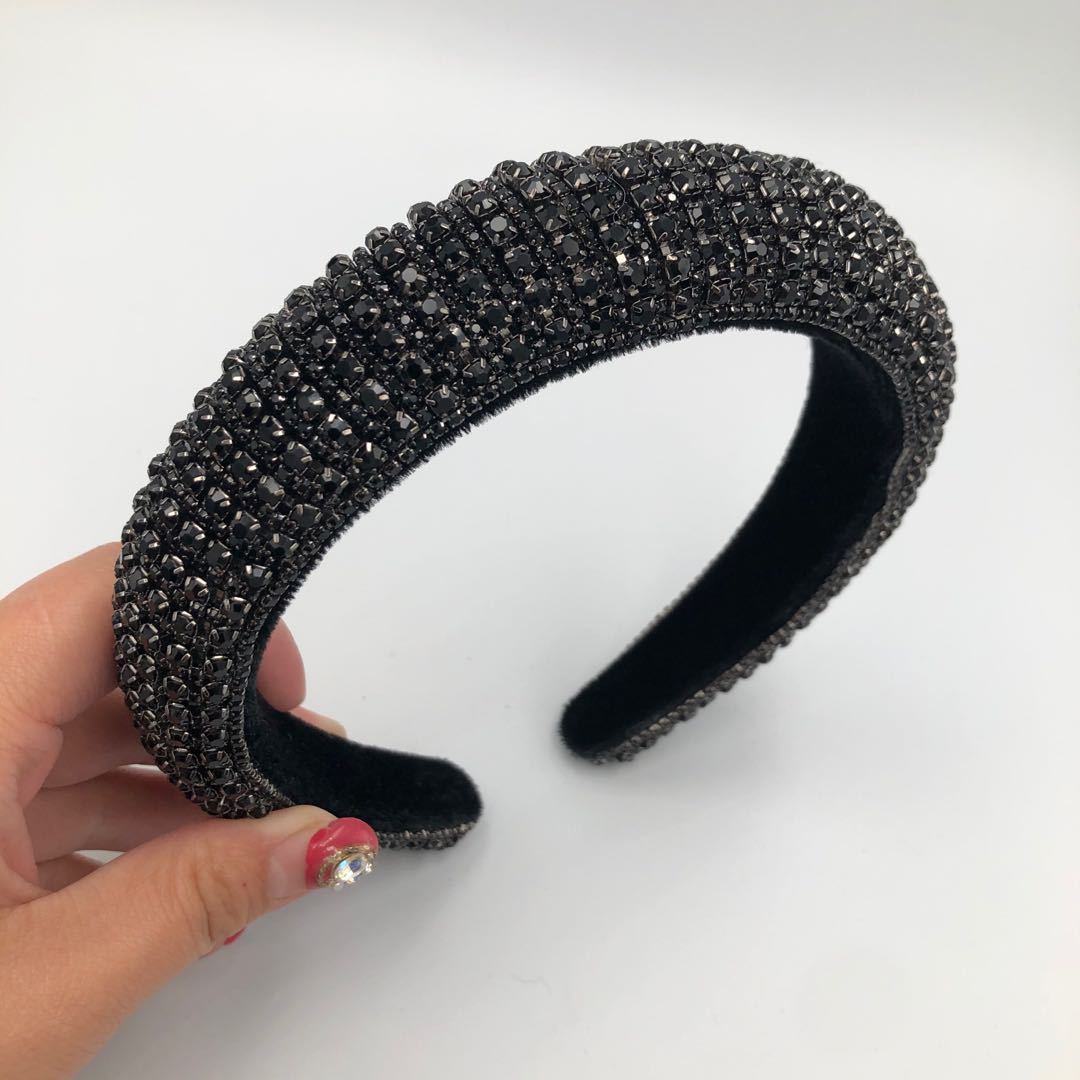 Cross-Border E-Commerce Rhinestone Women's Headband European and American Fashion Socialite Full Diamond Headband Face Wash Street Shot Hair Band