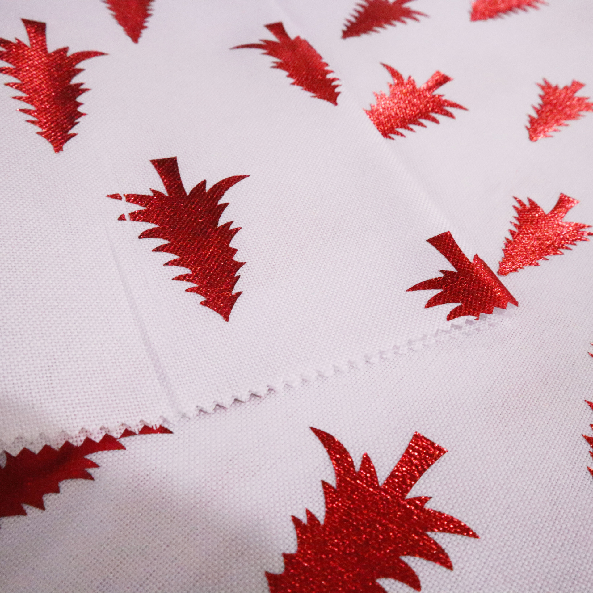 白色仿麻布烫银 圣诞松树图案面料 圣诞工艺品 装饰布料-阿里巴巴