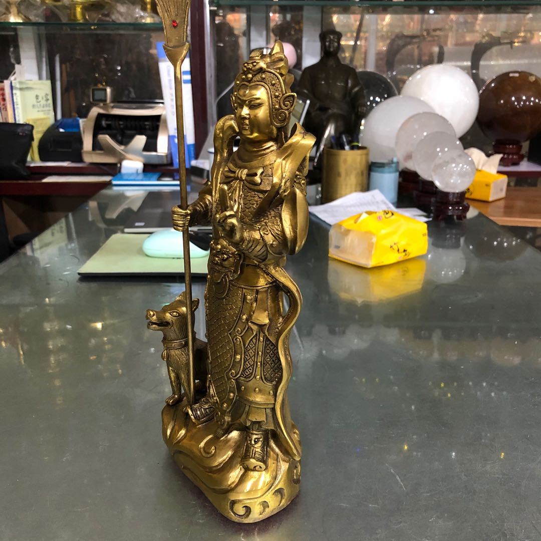 步步莲花 纯铜二郎神摆件 佛像佛具用品
