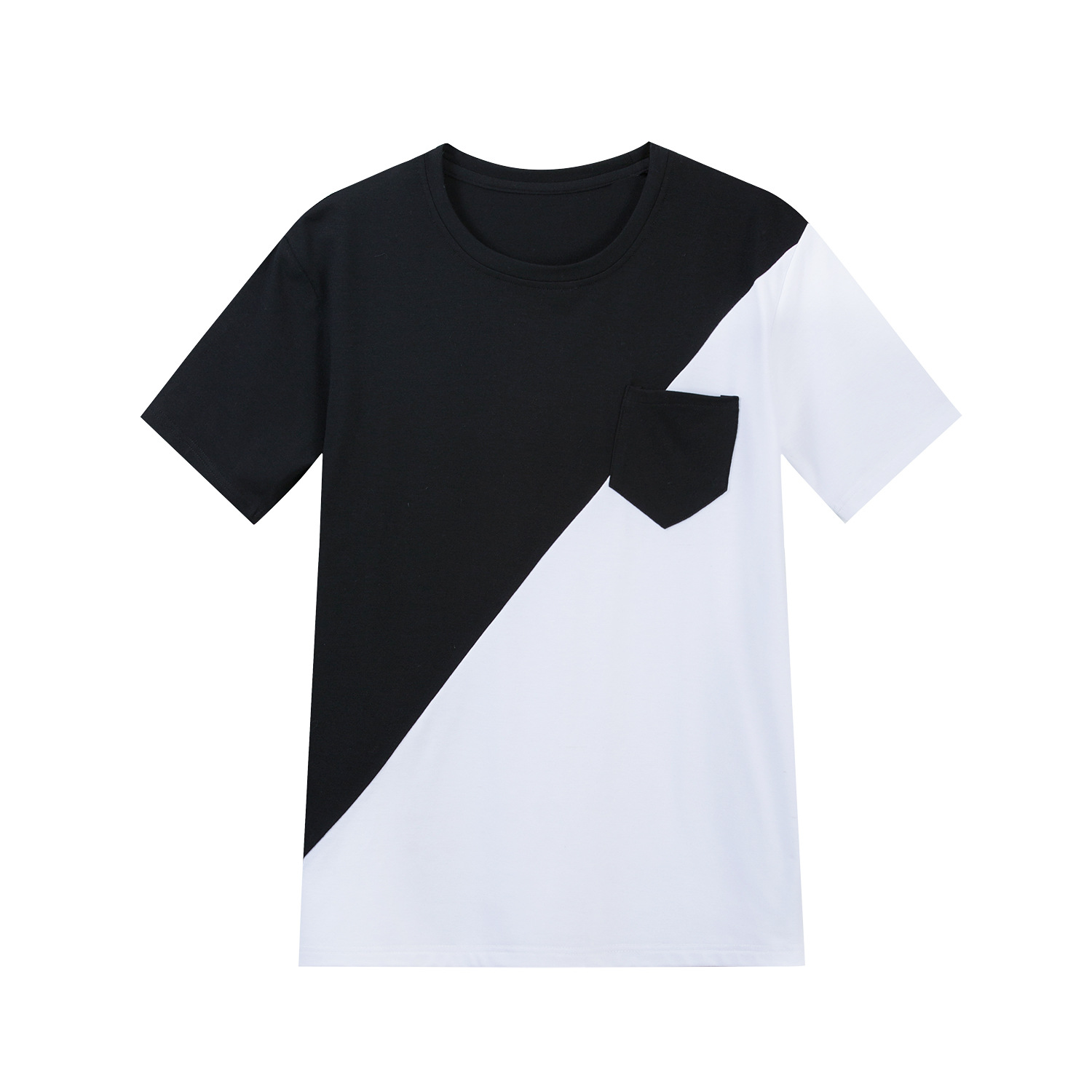 春夏新款欧码男装宽松黑白纯色纯棉短袖t恤休闲t-shirt亚马逊371