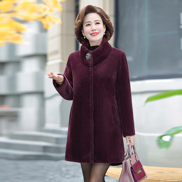 中年妈妈冬装黄金貂外套中老年女装秋冬金貂绒大衣高贵洋气外衣爆